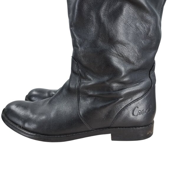 Coach Cheyenne Black Leather Over the Knee Riding Boots Size 9 B Classic - Picture 5 of 16